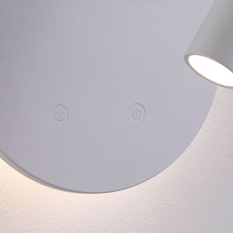 Applique murale LED rechargeable Miora en métal, blanc, Ø 20 cm
