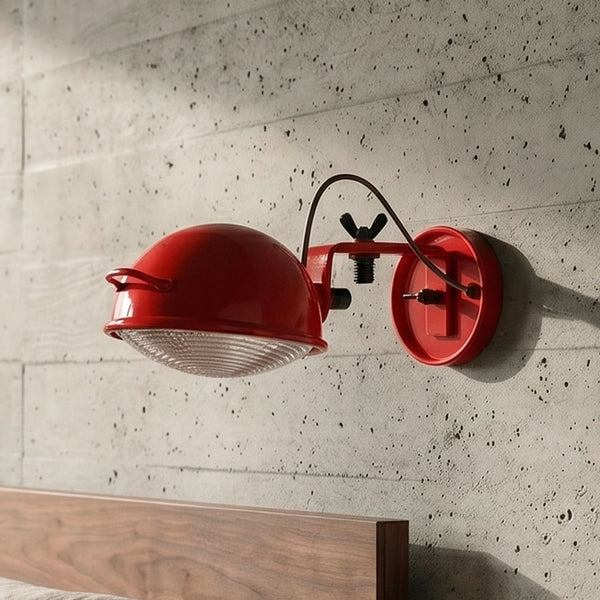 Applique murale Jeep en verre, rouge, hauteur 16,5 cm