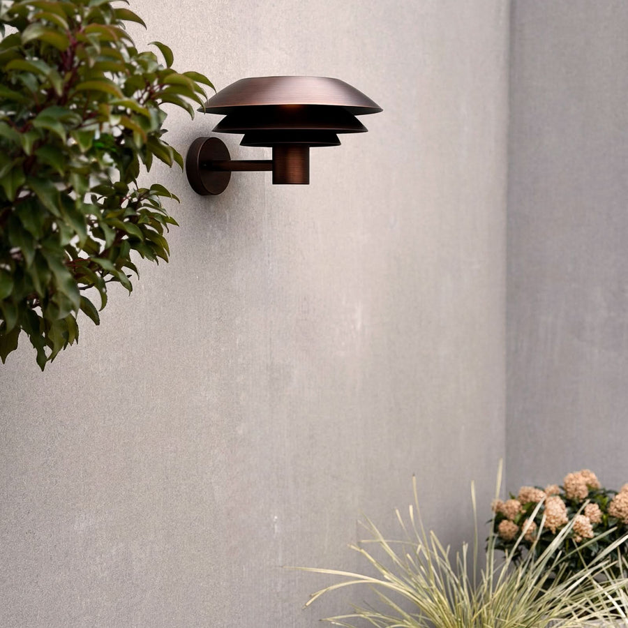 Applique d'extérieur DL31 en aluminium, cuivré, hauteur 20 cm, IP44