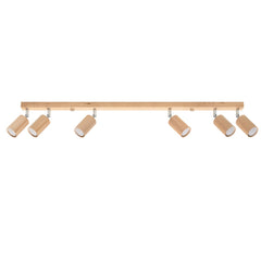 BERG 6 natural wood ceiling light