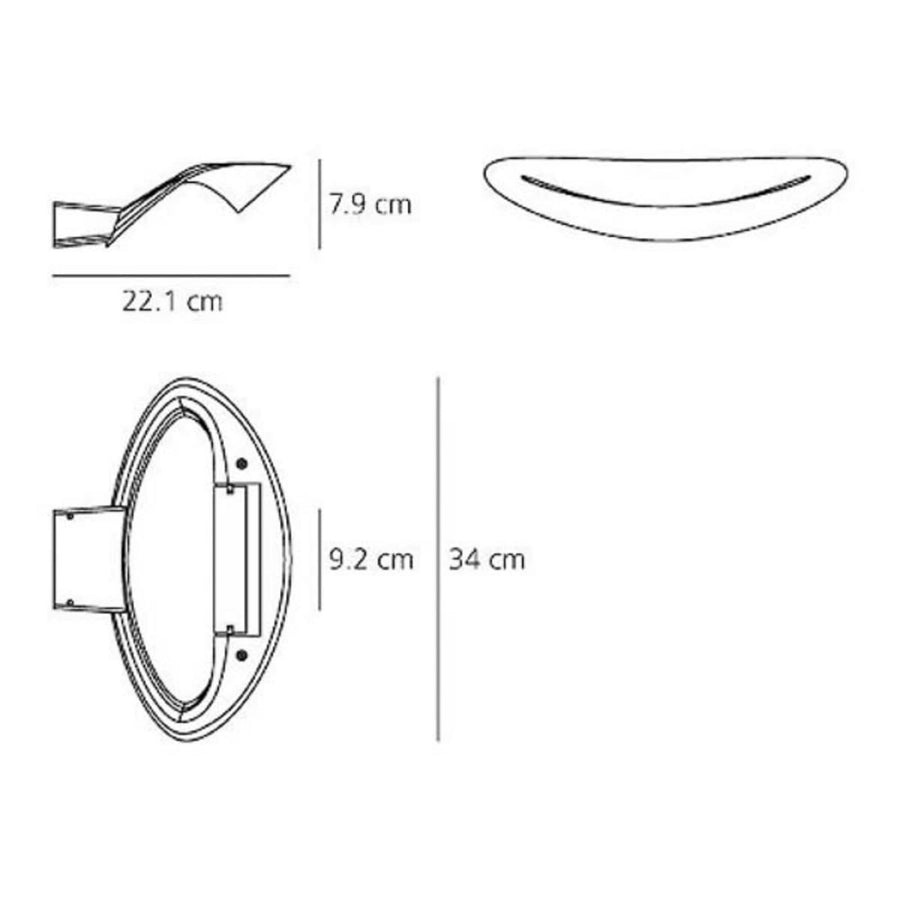 Applique murale Mesmeri en aluminium, blanc, hauteur 7,9 cm