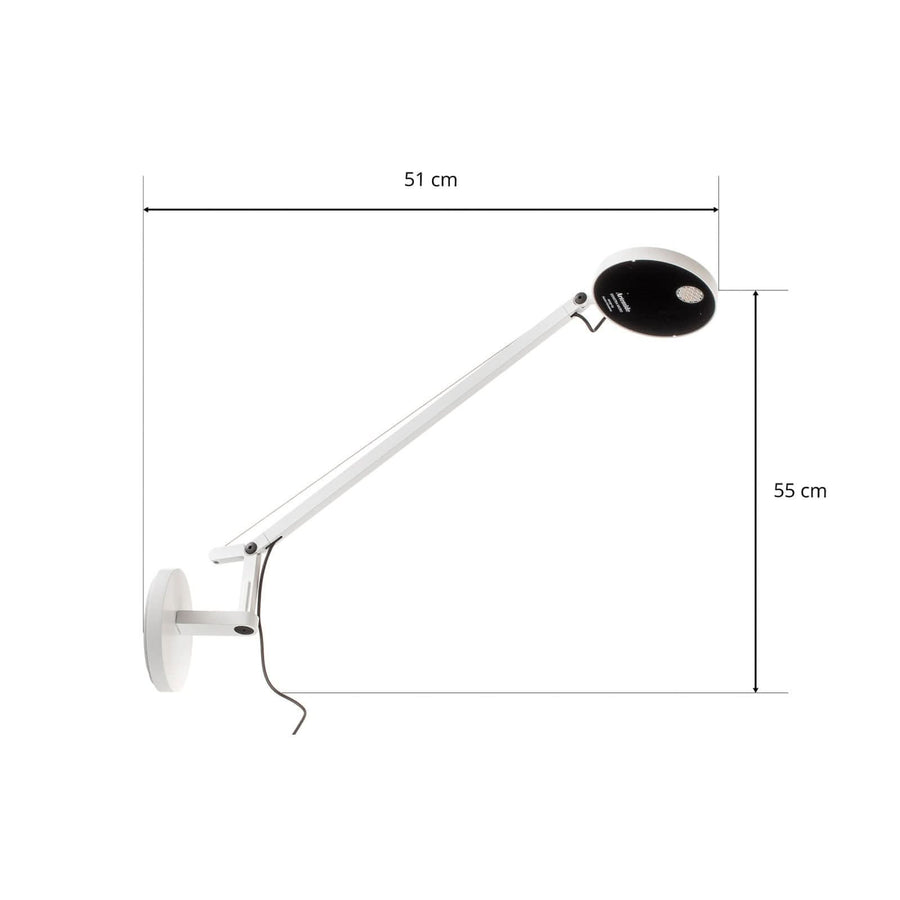 Applique murale LED Demetra Micro en aluminium, blanc, hauteur 55 cm