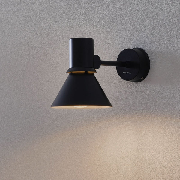 Applique murale Type 80 W1 en aluminium, noir mat, hauteur 16 cm