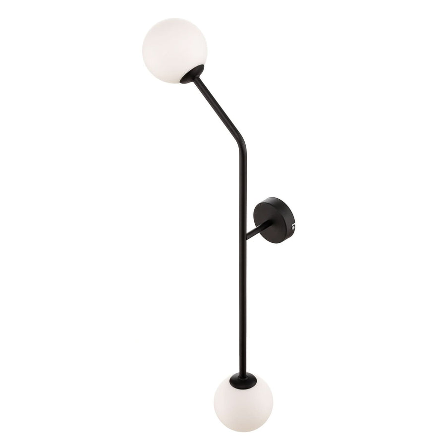 Applique murale Pure en verre, noir et blanc, 2 lumières, hauteur 34 cm