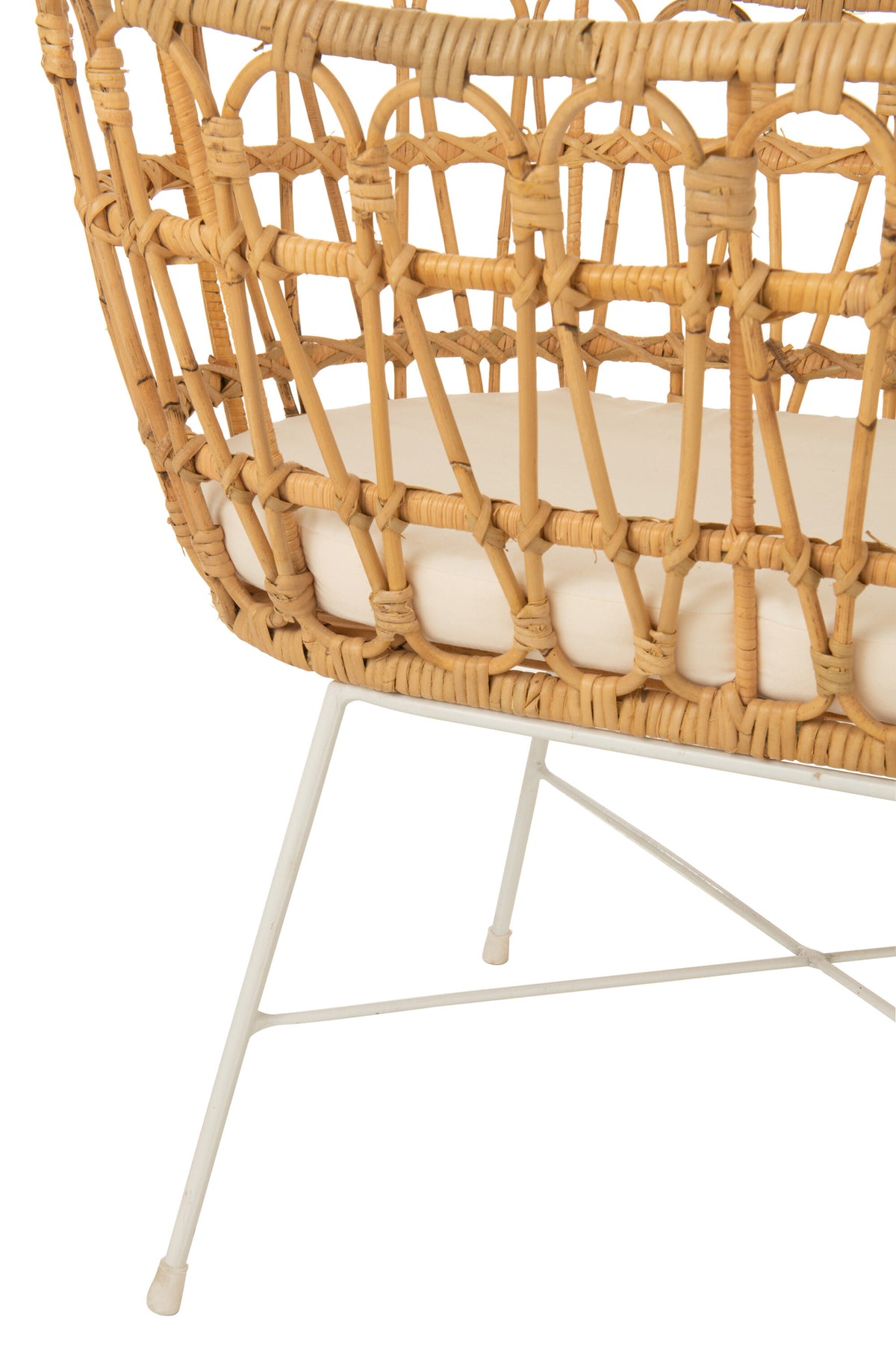 White Metal and Rattan Baby Crib | Sala