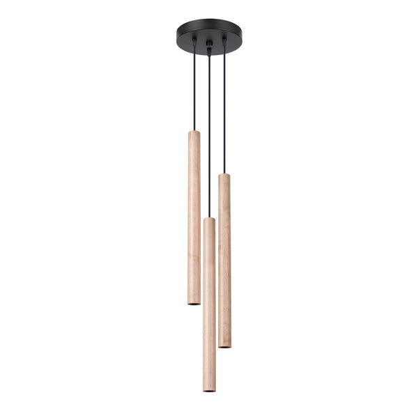 PASTELO 3P wooden pendant lamp