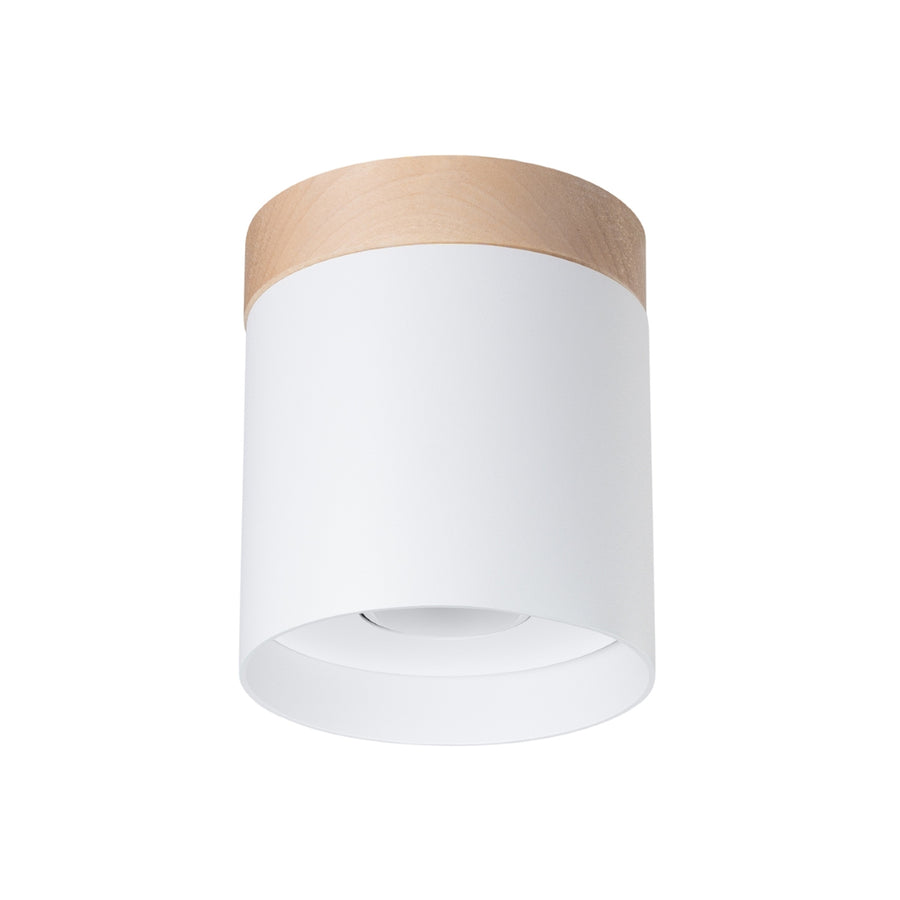 Plafonnier RIF Blanc / bois naturel