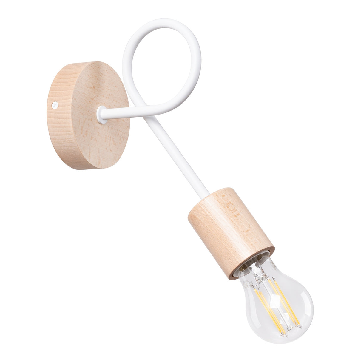 Applique EMBER Blanc / bois naturel