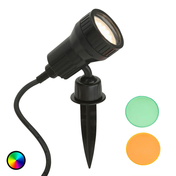 Spot à piquer d'extérieur Terra, noir, hauteur 19,5 cm, IP44