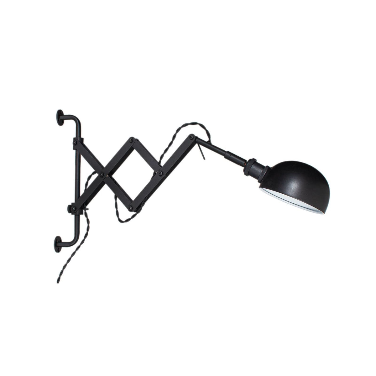 Applique murale Aston en métal, noir, hauteur 30 cm