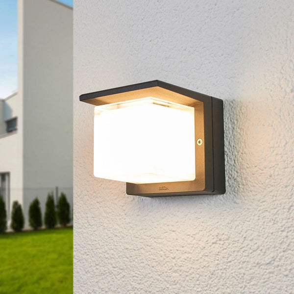 Applique d'extérieur LED 33327 en aluminium, graphite et transparent satiné, hauteur 12 cm, IP65