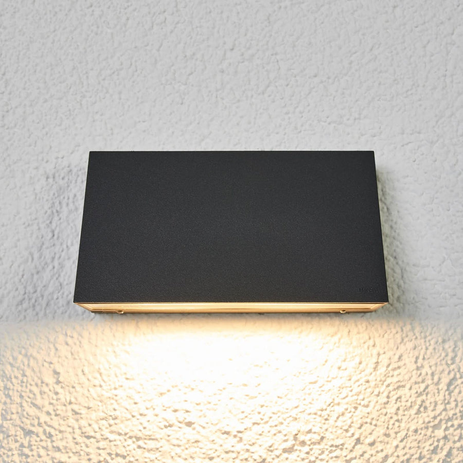 Applique d'extérieur LED 22261K3 en verre, graphite et transparent satiné, hauteur 9,5 cm