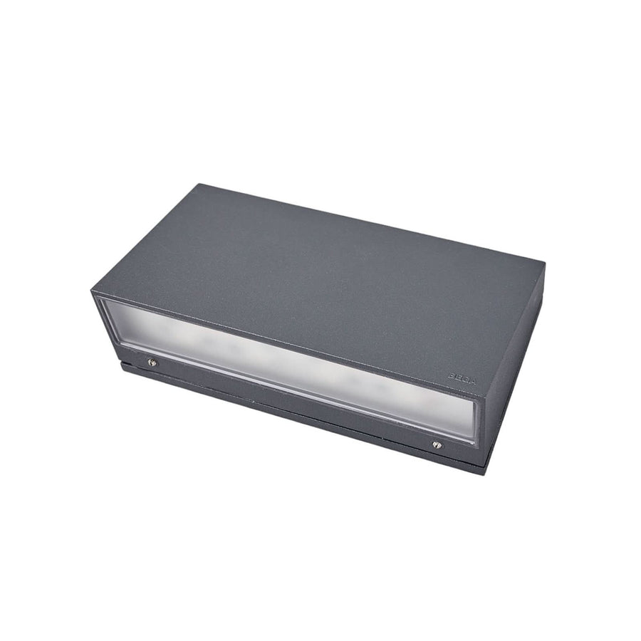 Applique d'extérieur LED 22261K3 en verre, graphite et transparent satiné, hauteur 9,5 cm