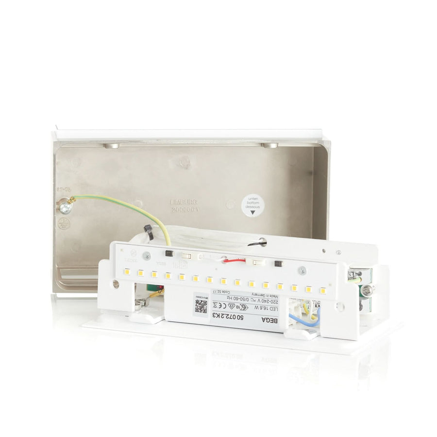 Applique murale LED 23015 3000K 18cm en verre, acier inoxydable et blanc, hauteur 10,6 cm