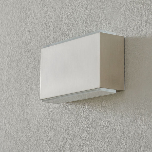 Applique murale LED 23015 3000K 18cm en verre, acier inoxydable et blanc, hauteur 10,6 cm