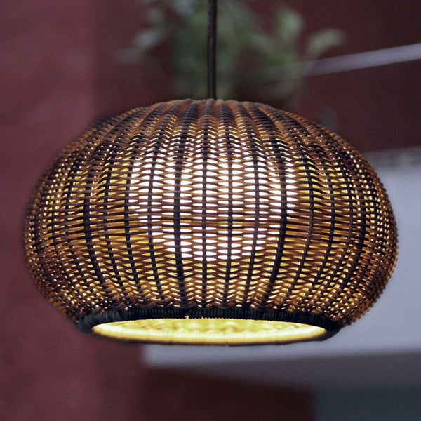 Suspension d'extérieur LED Garota S/01 en aluminium, marron, Ø 27 cm, IP65