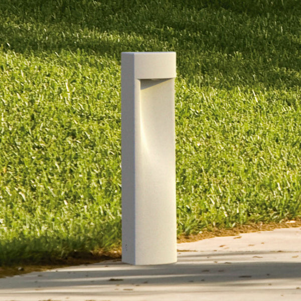 Borne lumineuse d'extérieur LED Moai B/60 en béton, gris, hauteur 60 cm