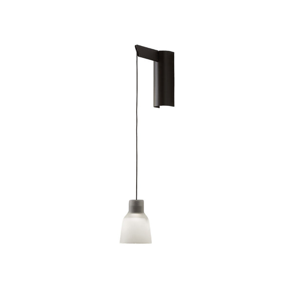 Applique murale LED Drip A/01 en verre, blanc satiné et noir, hauteur 37,5 cm