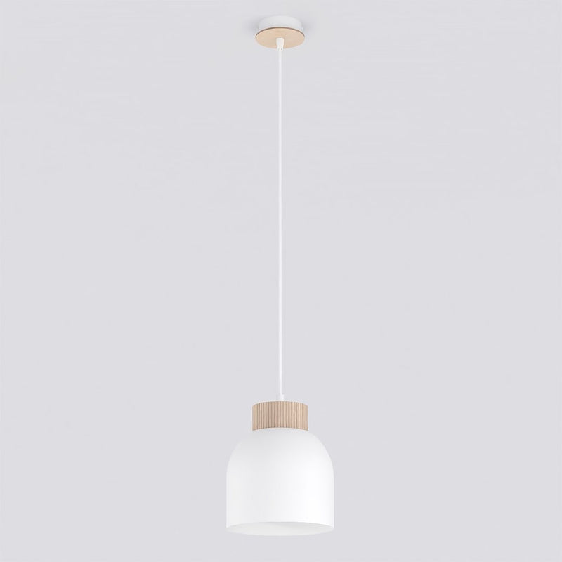 Suspension Vigo blanche, bois