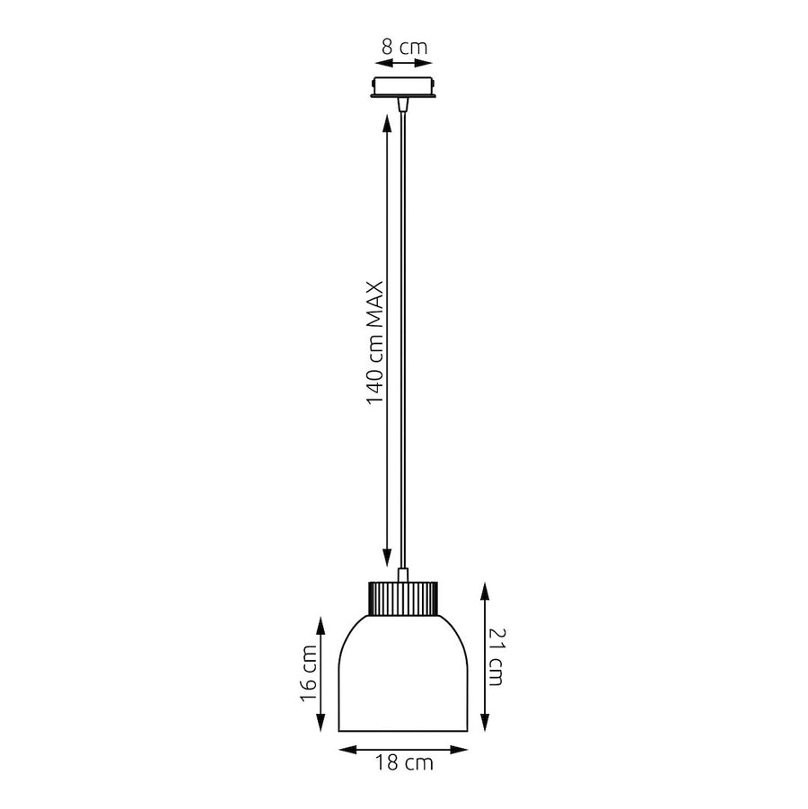 Suspension Vigo blanche, bois