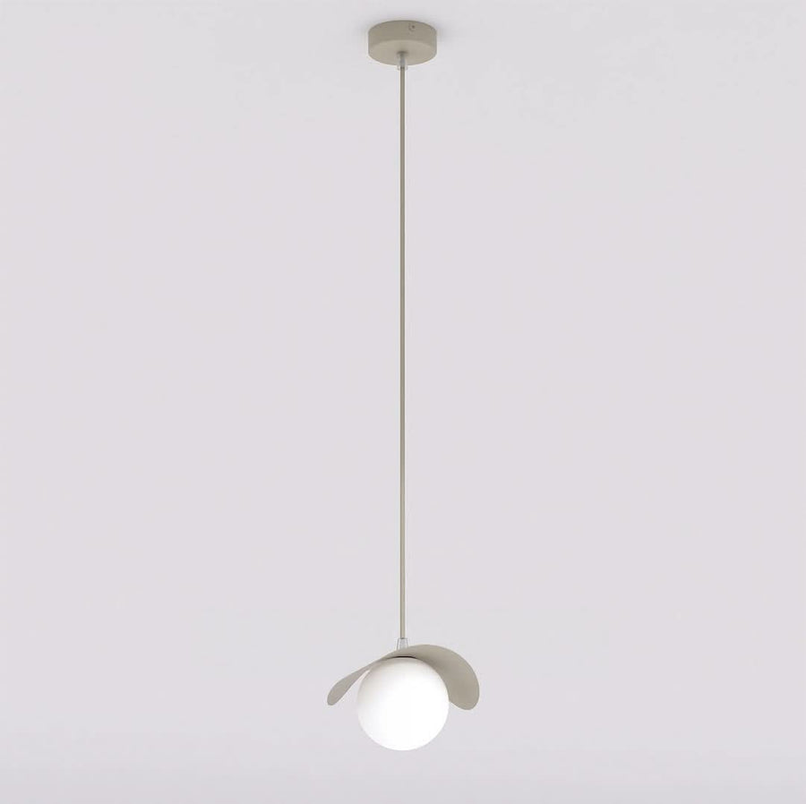 Suspension Ritual beige, verre blanc