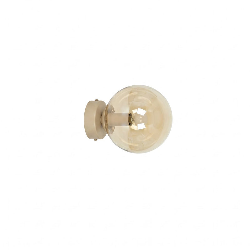 Applique murale Magnus beige, verre ambré