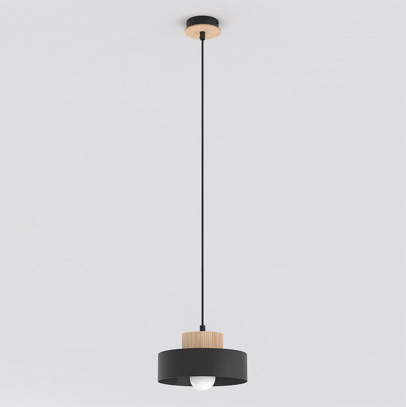 Suspension Kivi noire, bois, H 20 cm