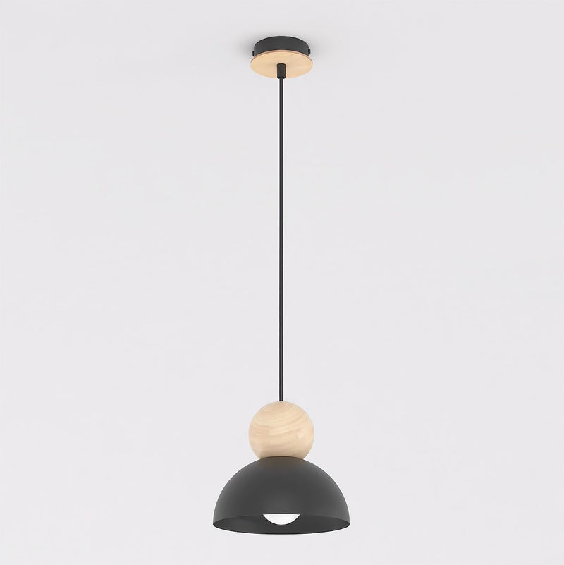 Suspension Kaki noire, bois, H 18 cm