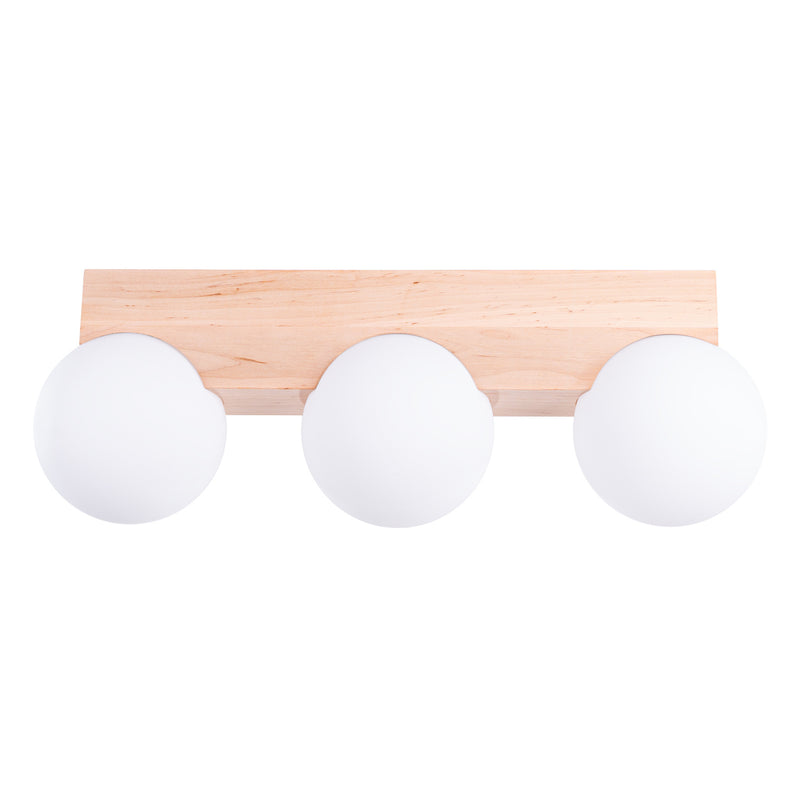 BULBO 3 natural wood ceiling light