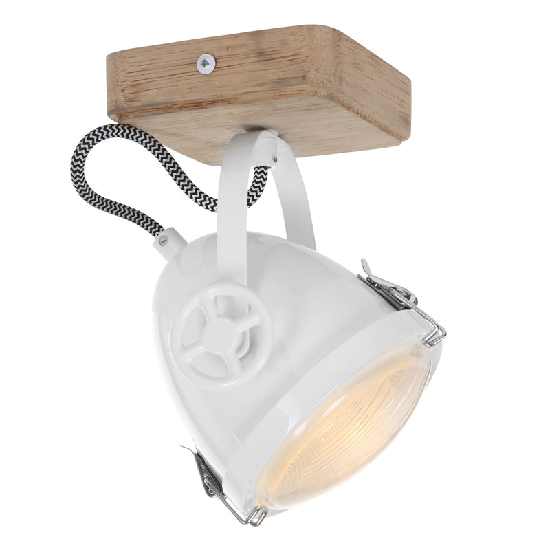 White Tilting Industrial Ceiling Light