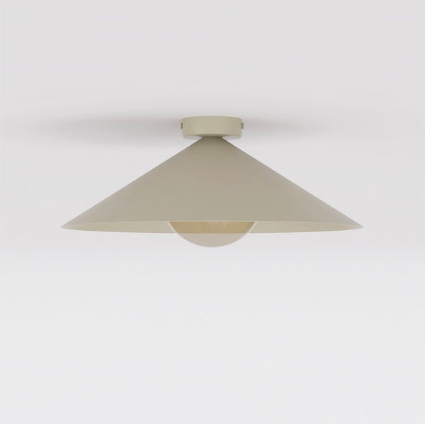 Plafonnier Mono beige, verre ambré, H 40 cm