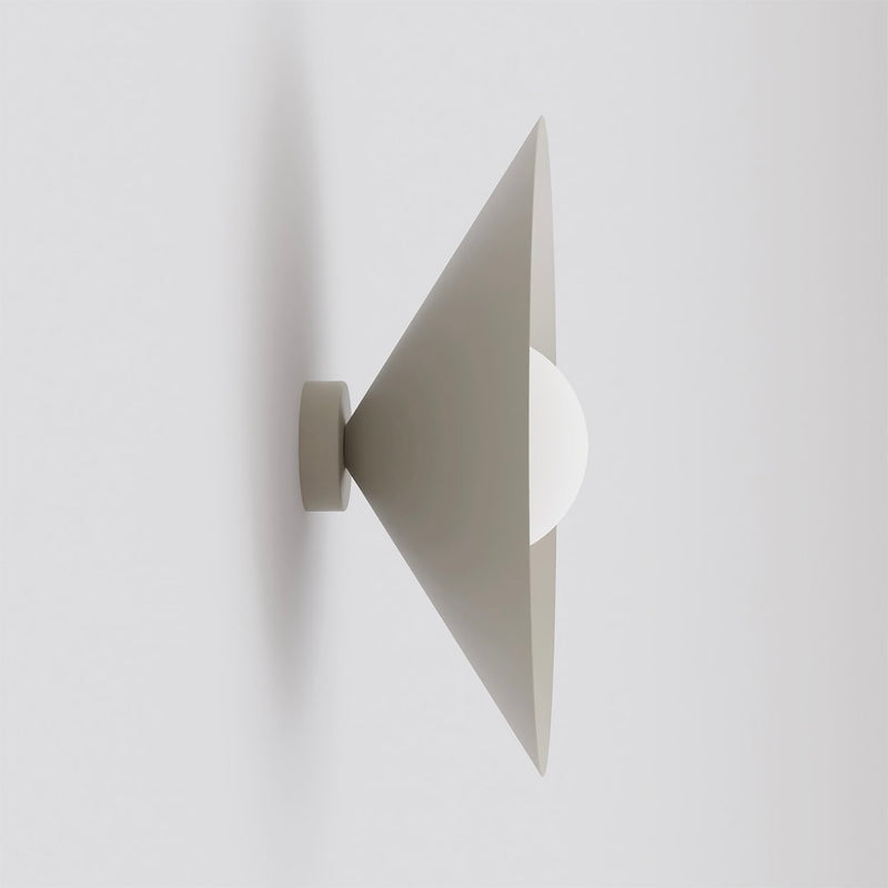 Applique murale Mono beige, verre blanc, H 40 cm