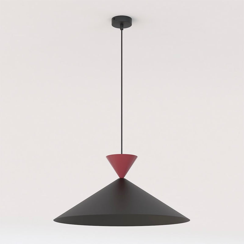 Suspension Ralf noire et bordeaux, H 50 cm