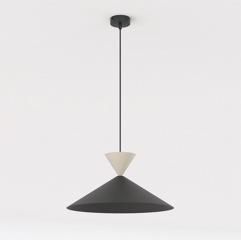 Suspension Ralf noire et beige, H 40 cm