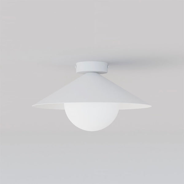 Plafonnier Mono blanc, verre blanc, H 30 cm