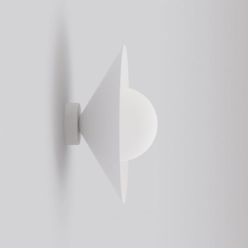 Applique murale Mono blanche, verre blanc, H 30 cm
