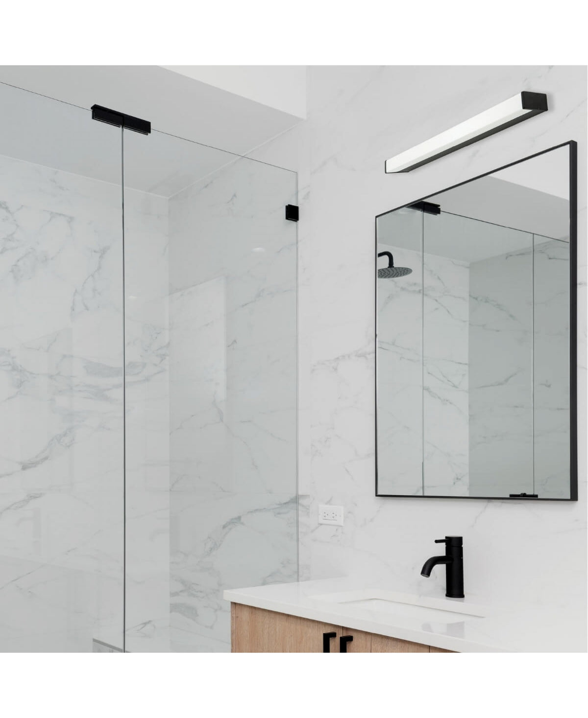 Applique Salle de Bain ZAMBELIS 16W IP44 DESIGN Noir Mat 180041-B