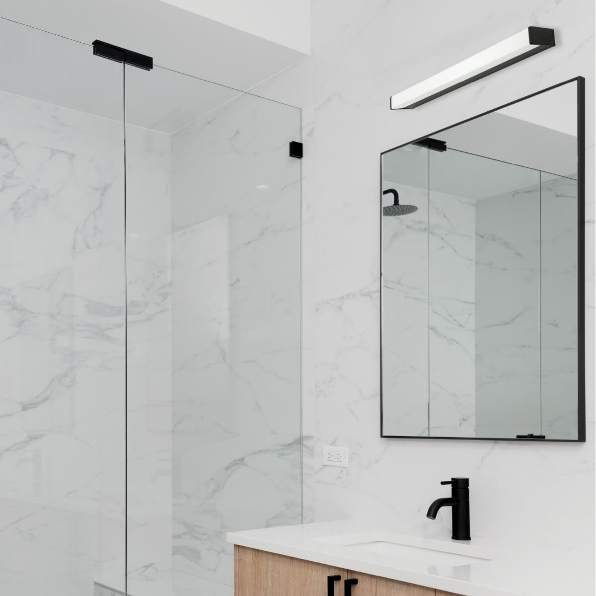 Applique Salle de Bain ZAMBELIS 16W IP44 DESIGN Noir Mat 180041-B
