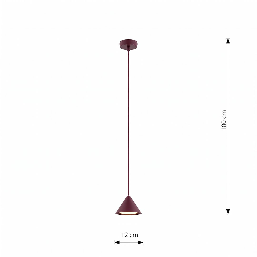 Schéma de dimensions : hauteur totale 100 cm et diamètre abat-jour 12 cm