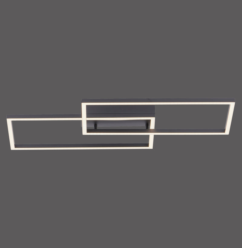 Plafonnier Iven noir, L 60,5 cm