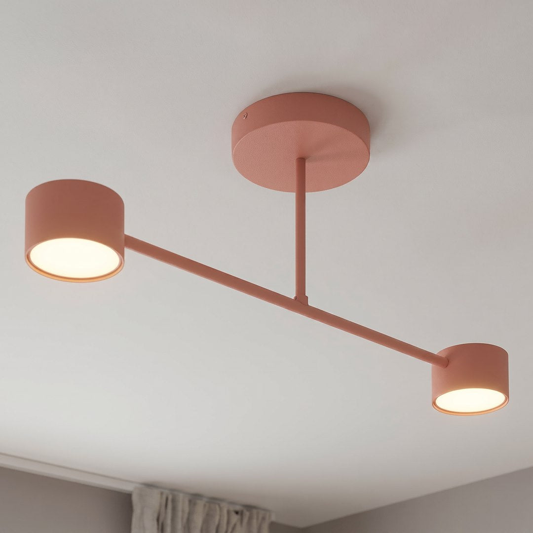 Plafonnier Halo 2 lumières corail