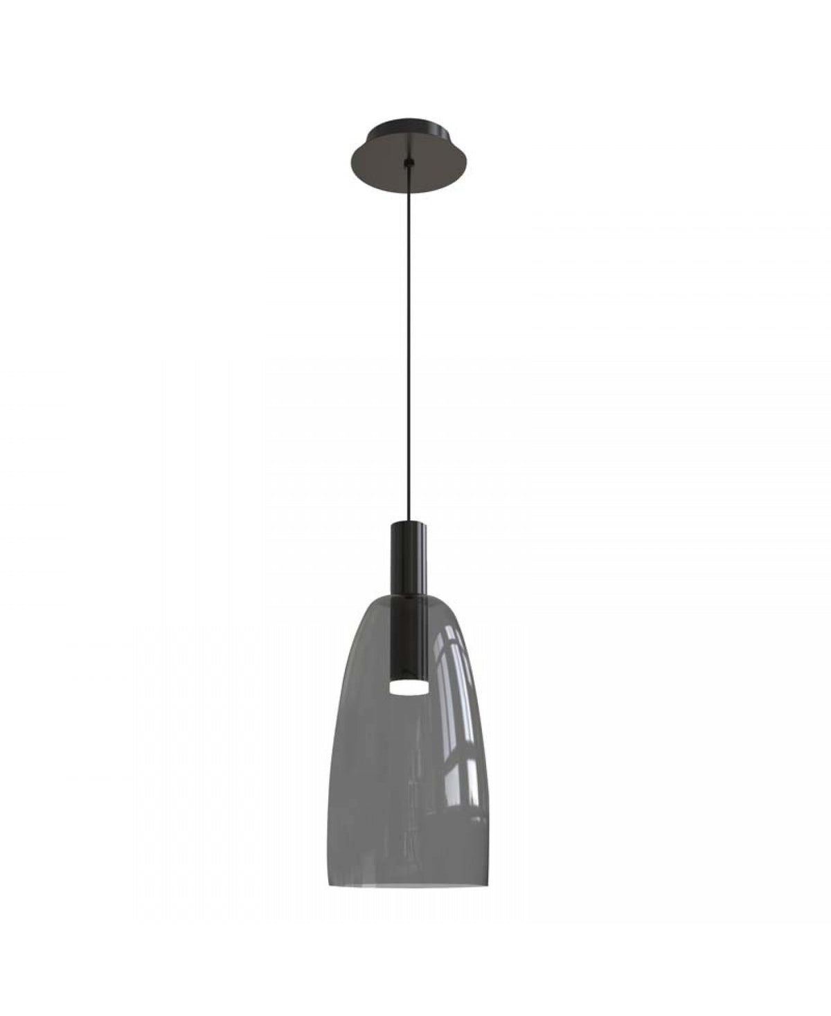Suspension ZAMBELIS D140 7W DESIGN Verre Fume et Noir Sable 1965