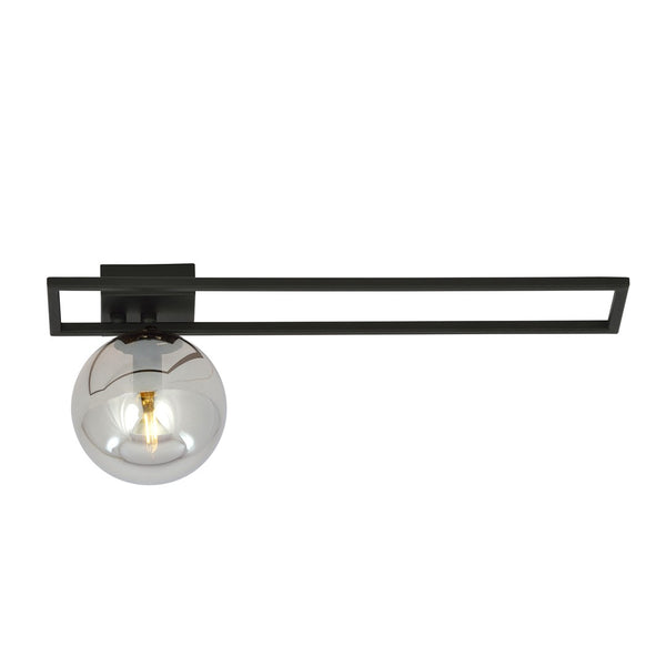 Imago 1-light ceiling lamp, black, graphite glass, version C