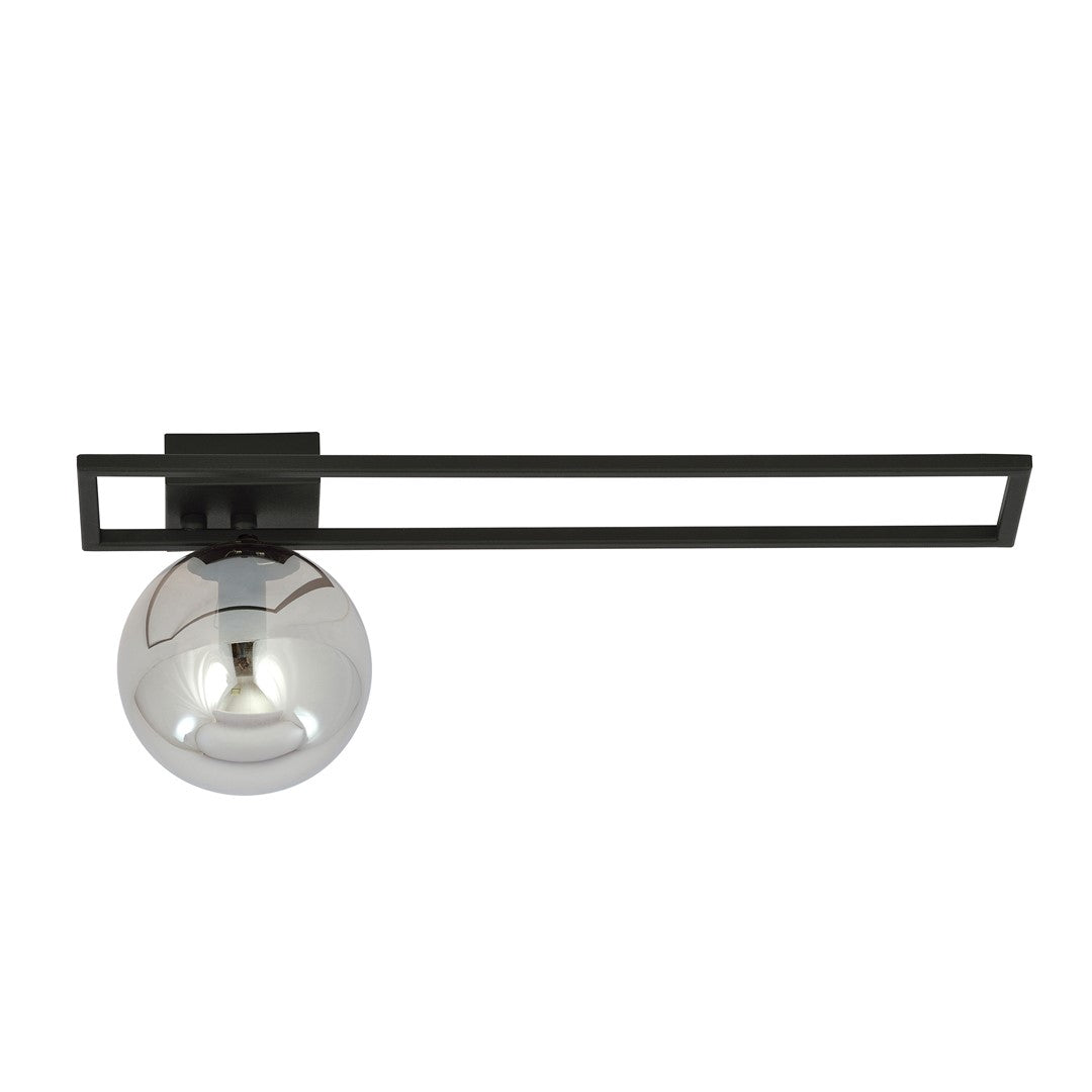 Imago 1-light ceiling lamp, black, graphite glass, version C