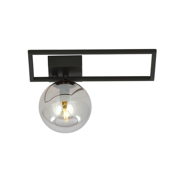 Imago 1-light ceiling lamp, black, graphite glass, version D