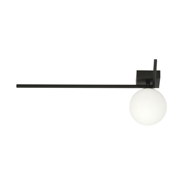Imago ceiling lamp black, opal glass, version F