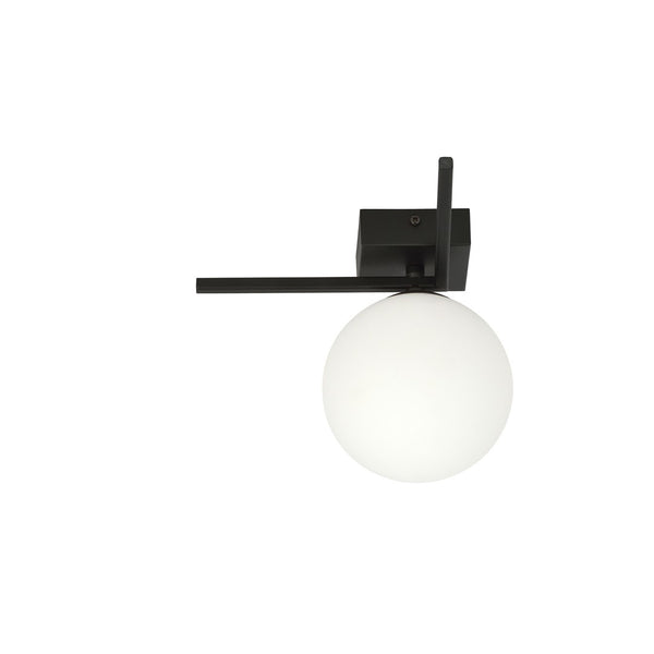 Imago ceiling light black, opal glass, version G