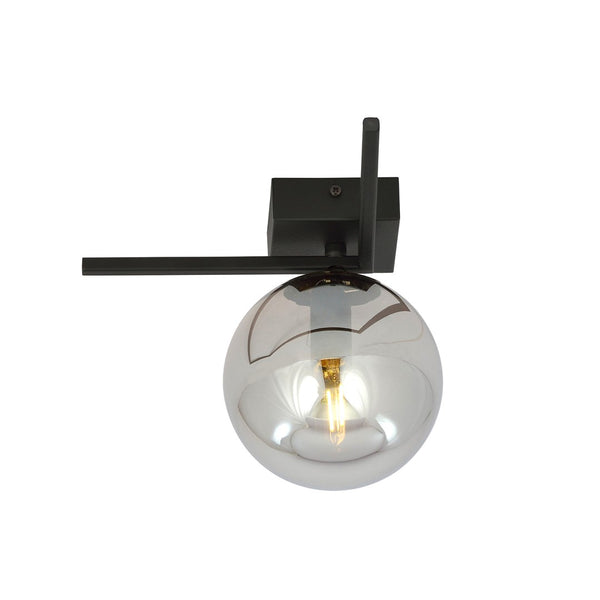 Imago 1-light ceiling lamp, black, graphite glass, G version