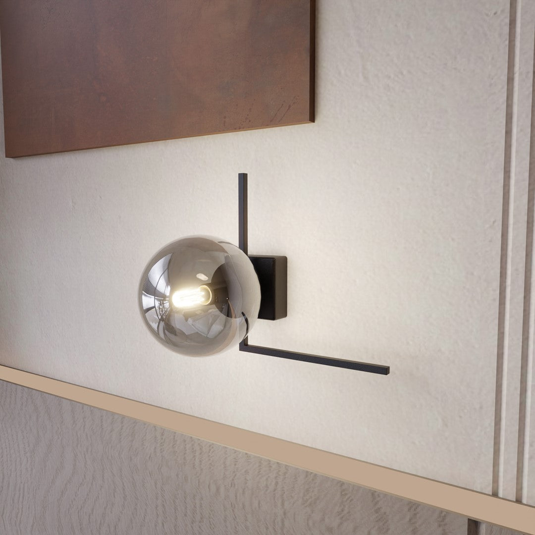 Imago 1-light ceiling lamp, black, graphite glass, G version