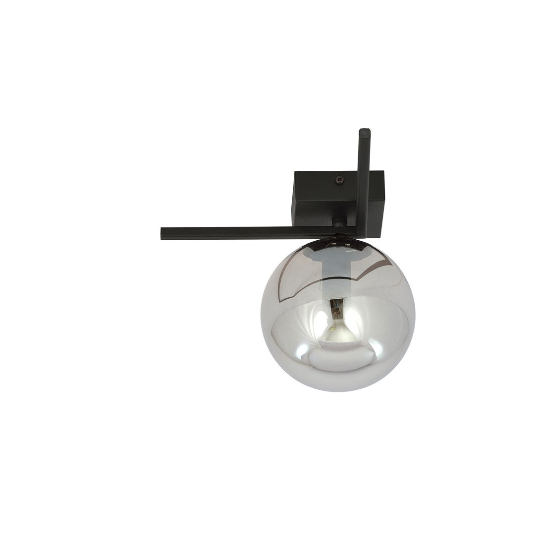 Imago 1-light ceiling lamp, black, graphite glass, G version